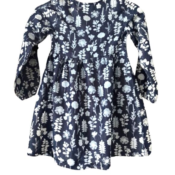Vince Camuto Girls’ 6X Dress Cotton Denim Leaves Dress Casual Jumper Dress #M - Picture 2 of 6